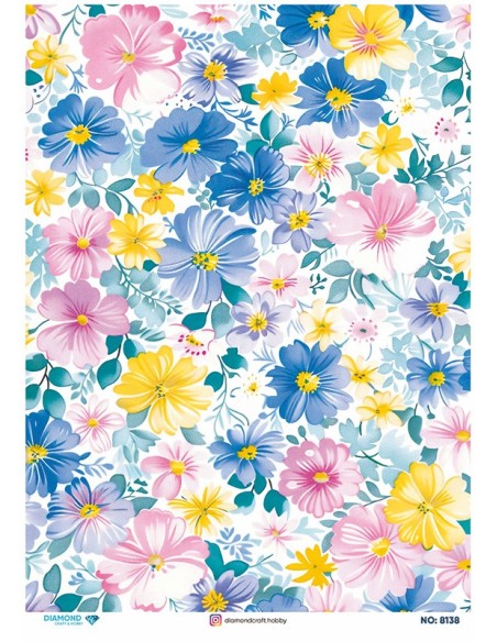 8138 Diamond Pirinç Dekopaj Kağıdı 30x42cm