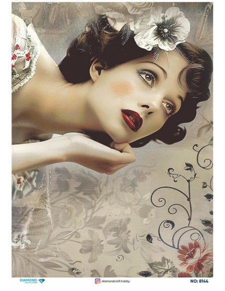 8144 Diamond Pirinç Dekopaj Kağıdı 30x42cm