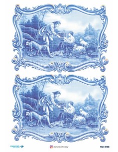 8158 Diamond Pirinç Dekopaj Kağıdı 30x42cm