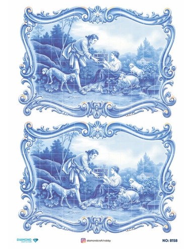 8158 Diamond Pirinç Dekopaj Kağıdı 30x42cm
