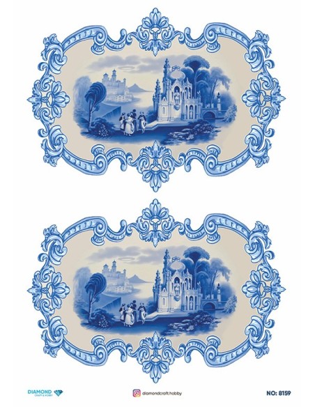 8159 Diamond Pirinç Dekopaj Kağıdı 30x42cm