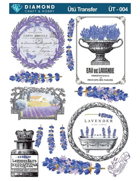 ÜT004 Lavanta İhtişamı Diamond Craft Ütü Transfer Kağıdı 25x35cm