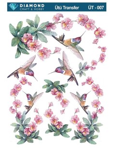ÜT007 Sinek Kuşu Diamond Craft Ütü Transfer Kağıdı 25x35cm