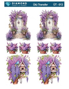 ÜT013 Mor Leylak Diamond Craft Ütü Transfer Kağıdı 25x35cm
