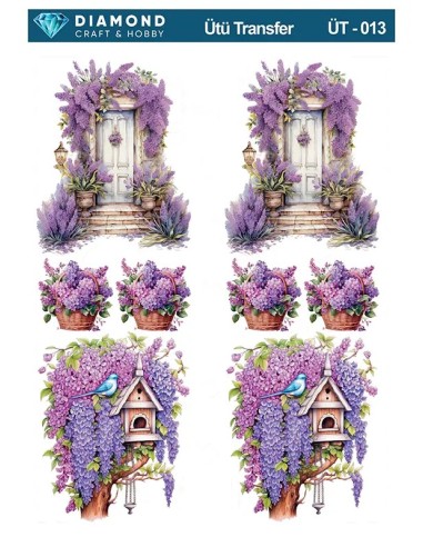ÜT013 Mor Leylak Diamond Craft Ütü Transfer Kağıdı 25x35cm