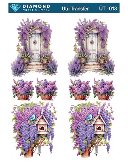 ÜT013 Mor Leylak Diamond Craft Ütü Transfer Kağıdı 25x35cm
