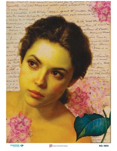3833 Diamond Pirinç Dekopaj Kağıdı 30x42cm