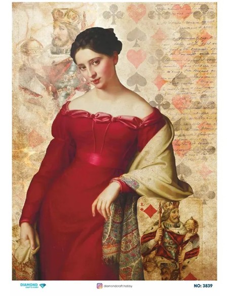 3839 Diamond Pirinç Dekopaj Kağıdı 30x42cm