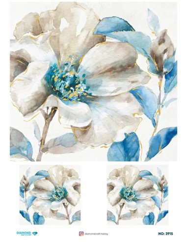 3915 Diamond Pirinç Dekopaj Kağıdı 30x42cm