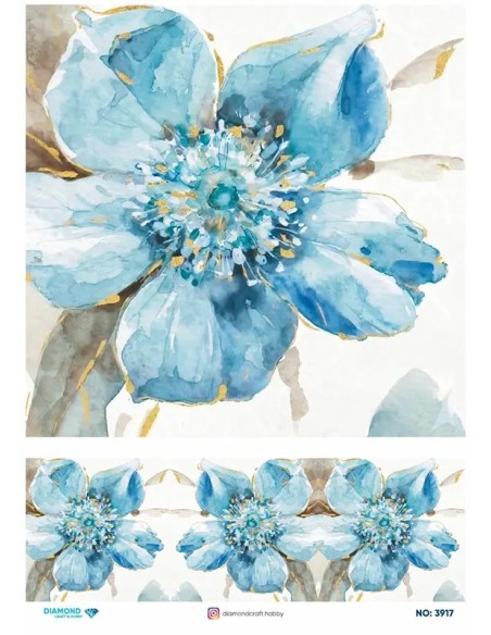 3917 Diamond Pirinç Dekopaj Kağıdı 30x42cm