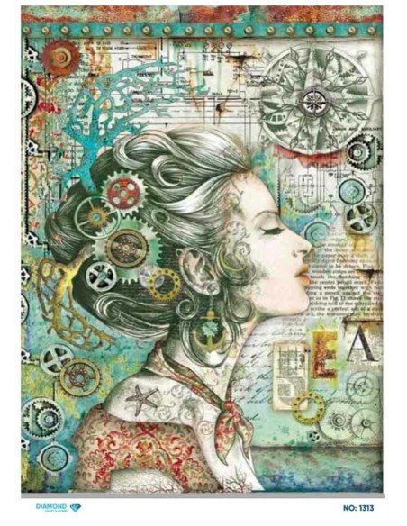 1313 Diamond Pirinç Dekopaj Kağıdı 30x42cm