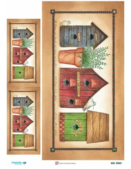 3963 Diamond Pirinç Dekopaj Kağıdı 30x42cm