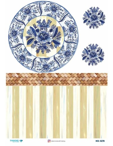 5278 Diamond Pirinç Dekopaj Kağıdı 30x42cm