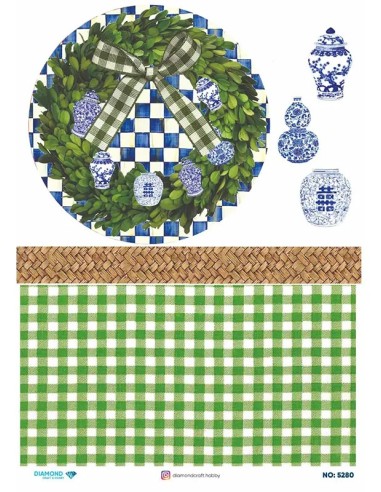 5280 Diamond Pirinç Dekopaj Kağıdı 30x42cm