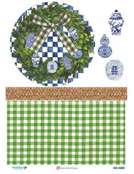 5280 Diamond Pirinç Dekopaj Kağıdı 30x42cm