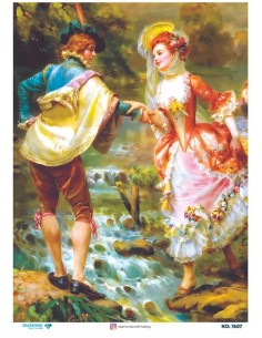 7607 Diamond Pirinç Dekopaj Kağıdı 30x42cm