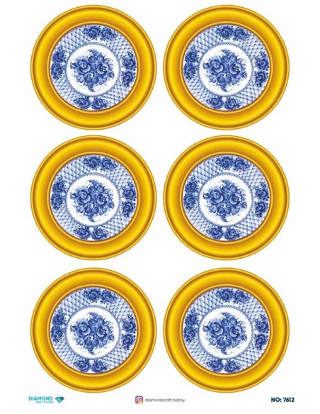 7612 Diamond Pirinç Dekopaj Kağıdı 30x42cm