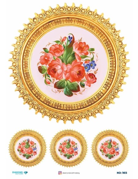 7613 Diamond Pirinç Dekopaj Kağıdı 30x42cm