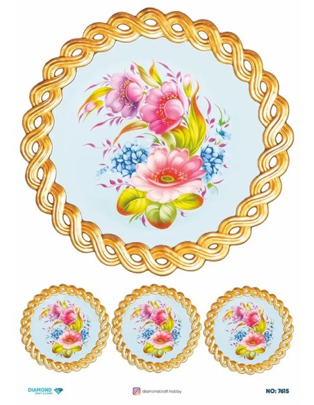 7615 Diamond Pirinç Dekopaj Kağıdı 30x42cm