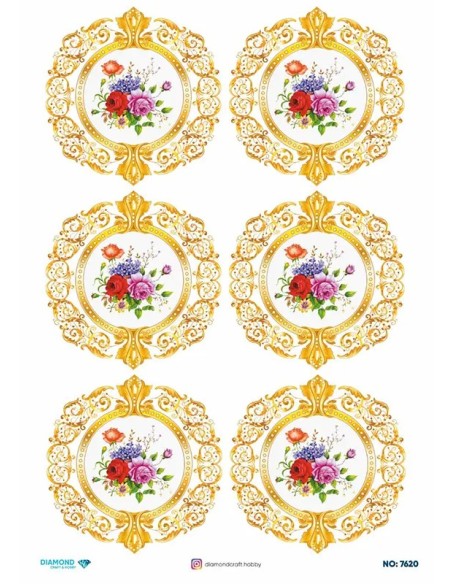 7620 Diamond Pirinç Dekopaj Kağıdı 30x42cm