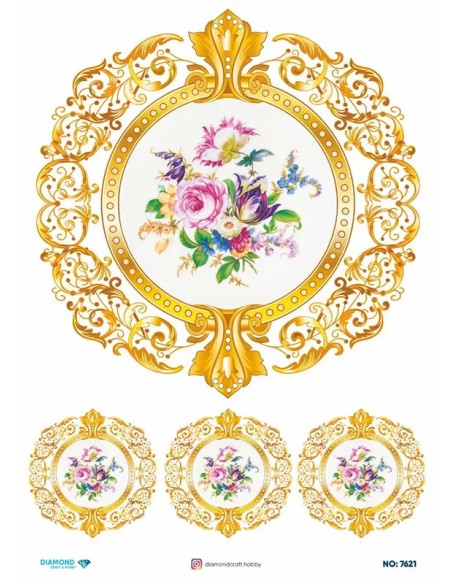 7621 Diamond Pirinç Dekopaj Kağıdı 30x42cm