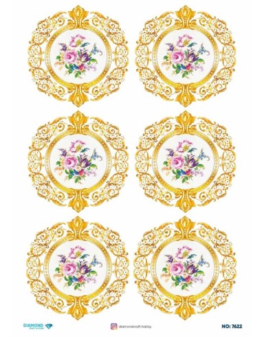 7622 Diamond Pirinç Dekopaj Kağıdı 30x42cm