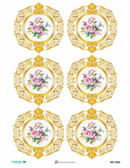 7622 Diamond Pirinç Dekopaj Kağıdı 30x42cm