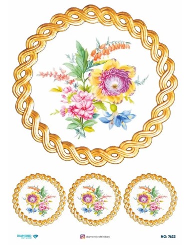 7623 Diamond Pirinç Dekopaj Kağıdı 30x42cm