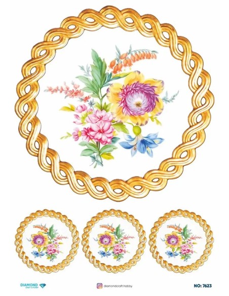 7623 Diamond Pirinç Dekopaj Kağıdı 30x42cm