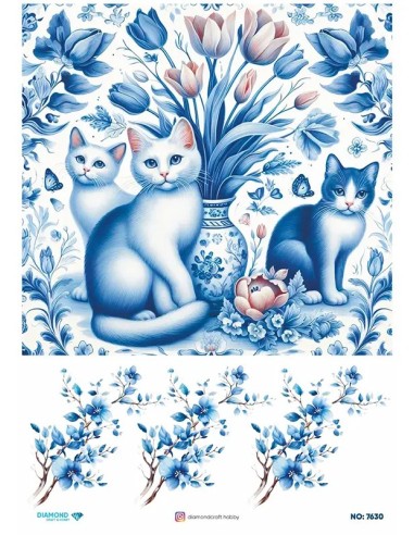 7630 Diamond Pirinç Dekopaj Kağıdı 30x42cm