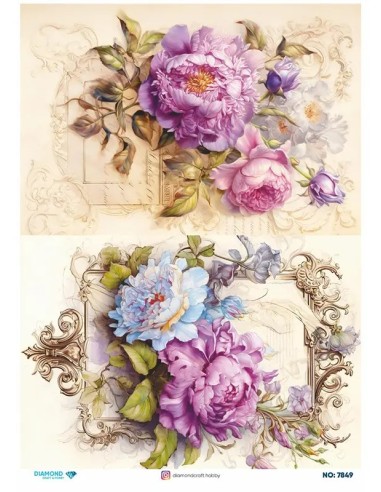 7849 Diamond Pirinç Dekopaj Kağıdı 30x42cm