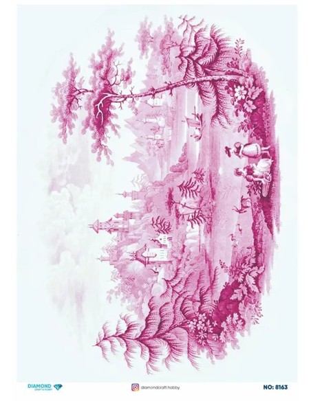 8163 Diamond Pirinç Dekopaj Kağıdı 30x42cm