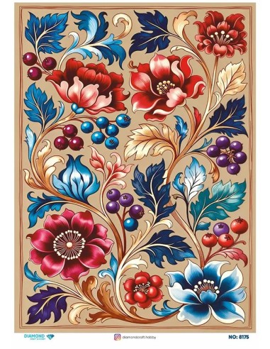 8175 Diamond Pirinç Dekopaj Kağıdı 30x42cm