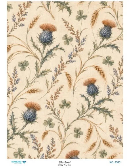 8303 Diamond Pirinç Dekopaj Kağıdı Plus Serisi 30x42cm