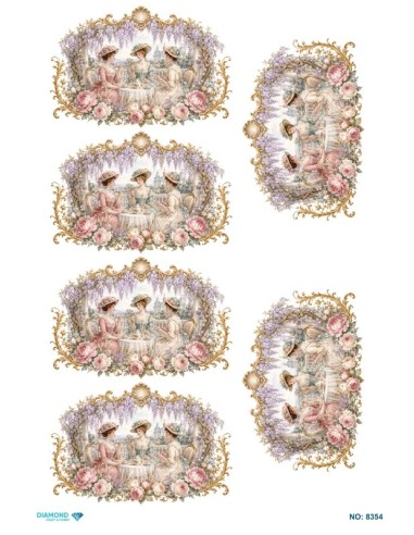8354 Diamond Pirinç Dekopaj Kağıdı 30x42cm