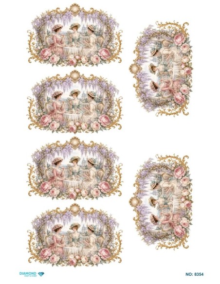 8354 Diamond Pirinç Dekopaj Kağıdı 30x42cm
