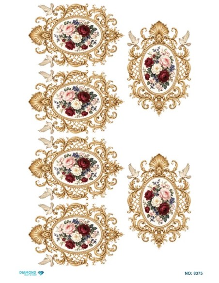 8375 Diamond Pirinç Dekopaj Kağıdı 30x42cm