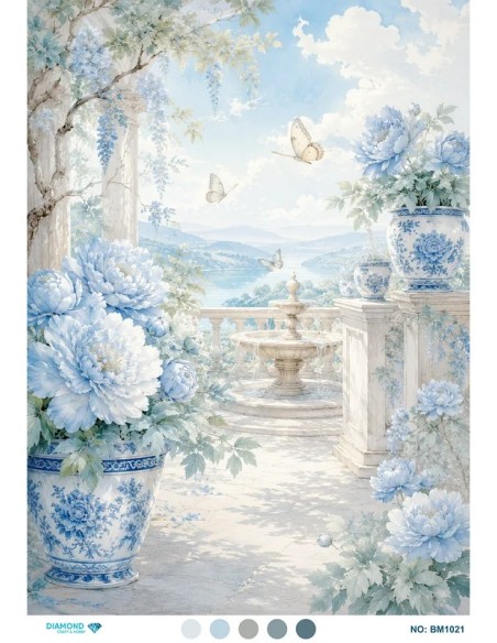 BM1021 Diamond Büyük Boy Pirinç Dekopaj Kağıdı 42x60cm