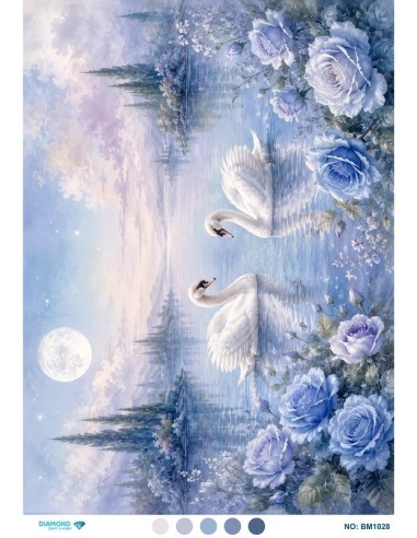 BM1028 Diamond Büyük Boy Pirinç Dekopaj Kağıdı 42x60cm