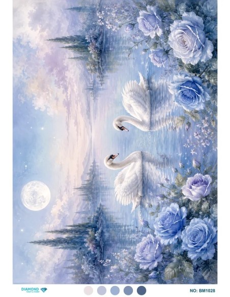 BM1028 Diamond Büyük Boy Pirinç Dekopaj Kağıdı 42x60cm