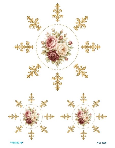 8386 Diamond Pirinç Dekopaj Kağıdı 30x42cm