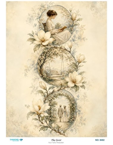 8402 Diamond Pirinç Dekopaj Kağıdı Plus Serisi 30x42cm