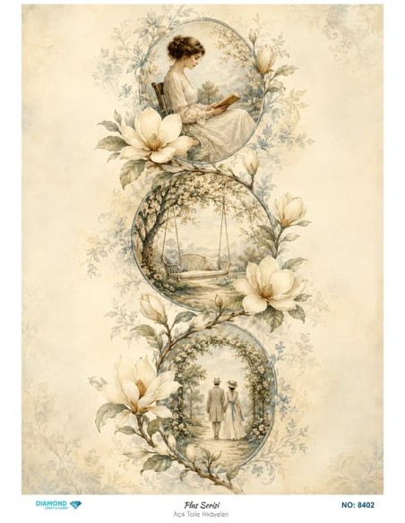 8402 Diamond Pirinç Dekopaj Kağıdı Plus Serisi 30x42cm