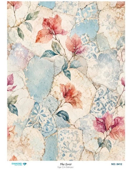 8412 Diamond Pirinç Dekopaj Kağıdı Plus Serisi 30x42cm