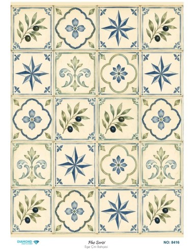 8416 Diamond Pirinç Dekopaj Kağıdı Plus Serisi 30x42cm