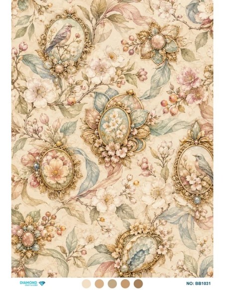 BB1031 Diamond Büyük Boy Pirinç Dekopaj Kağıdı 60x85cm