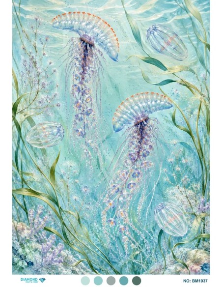 BM1037 Diamond Büyük Boy Pirinç Dekopaj Kağıdı 42x60cm