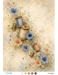 BM1041 Diamond Büyük Boy Pirinç Dekopaj Kağıdı 42x60cm