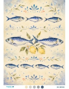 BM1045 Diamond Büyük Boy Pirinç Dekopaj Kağıdı 42x60cm