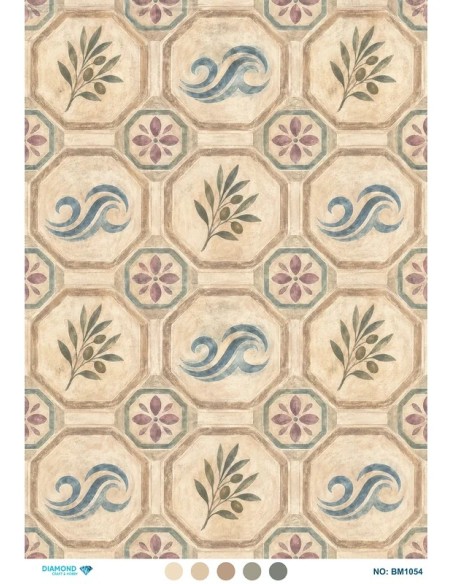 BM1054 Diamond Büyük Boy Pirinç Dekopaj Kağıdı 42x60cm